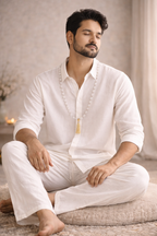 Aurayah - The Sacred White Angavastram Set (Men)
