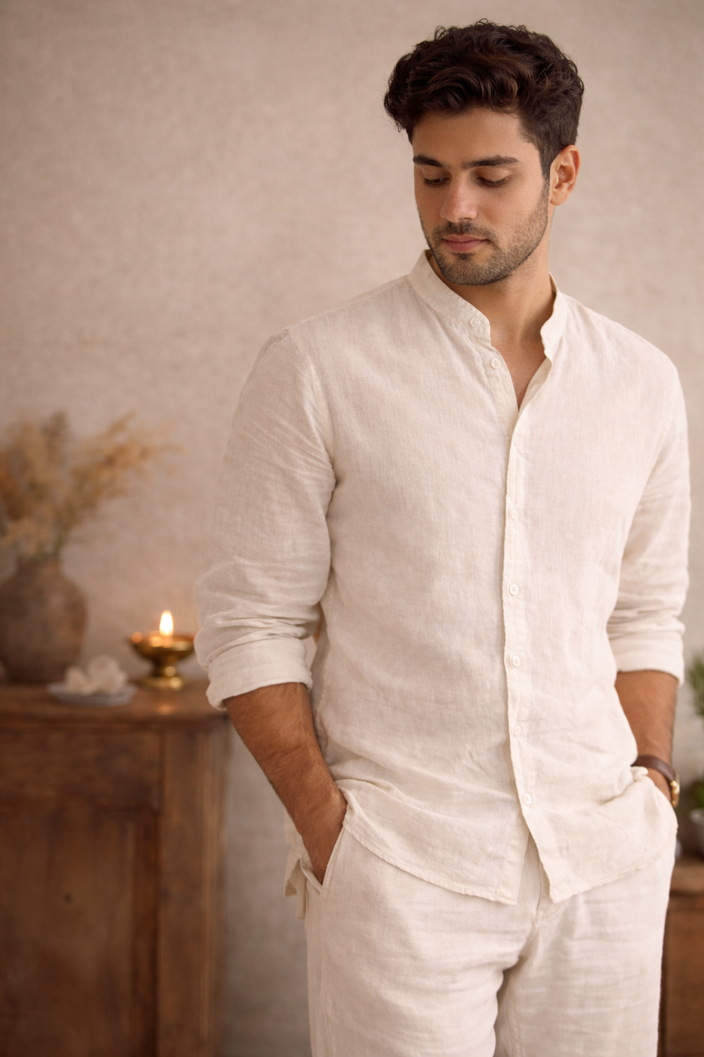 Aurayah - The Ivory Presence Linen Set (Men)