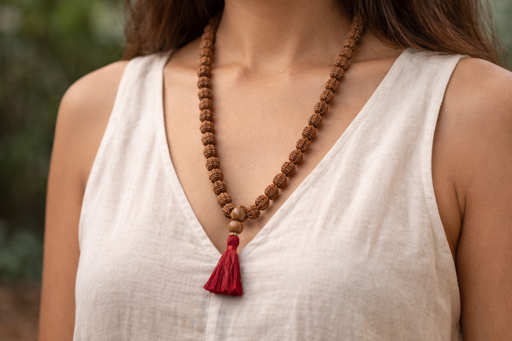 Aurayah 5 mukhi Rudraksh Mala [certified]