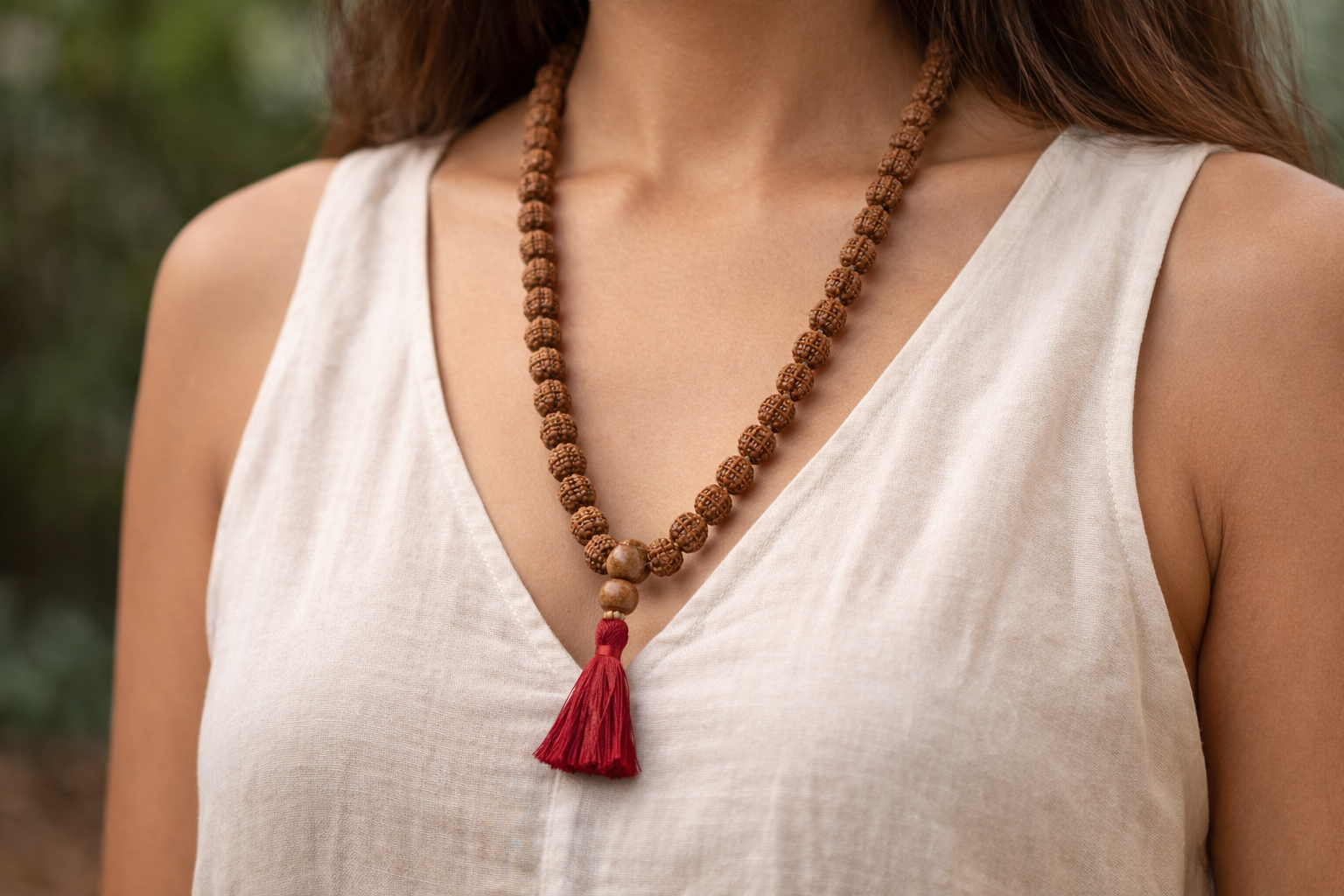 Aurayah 5 mukhi Rudraksh Mala [certified]