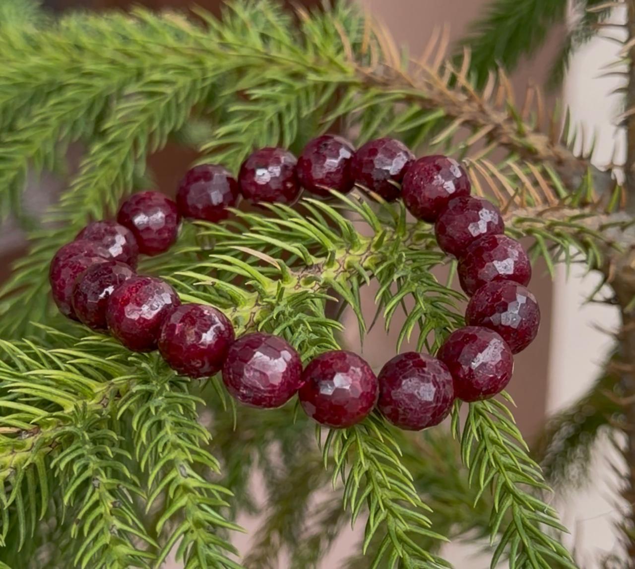 Aurayah Ruby Bracelet - Diamond Cut [10mm]